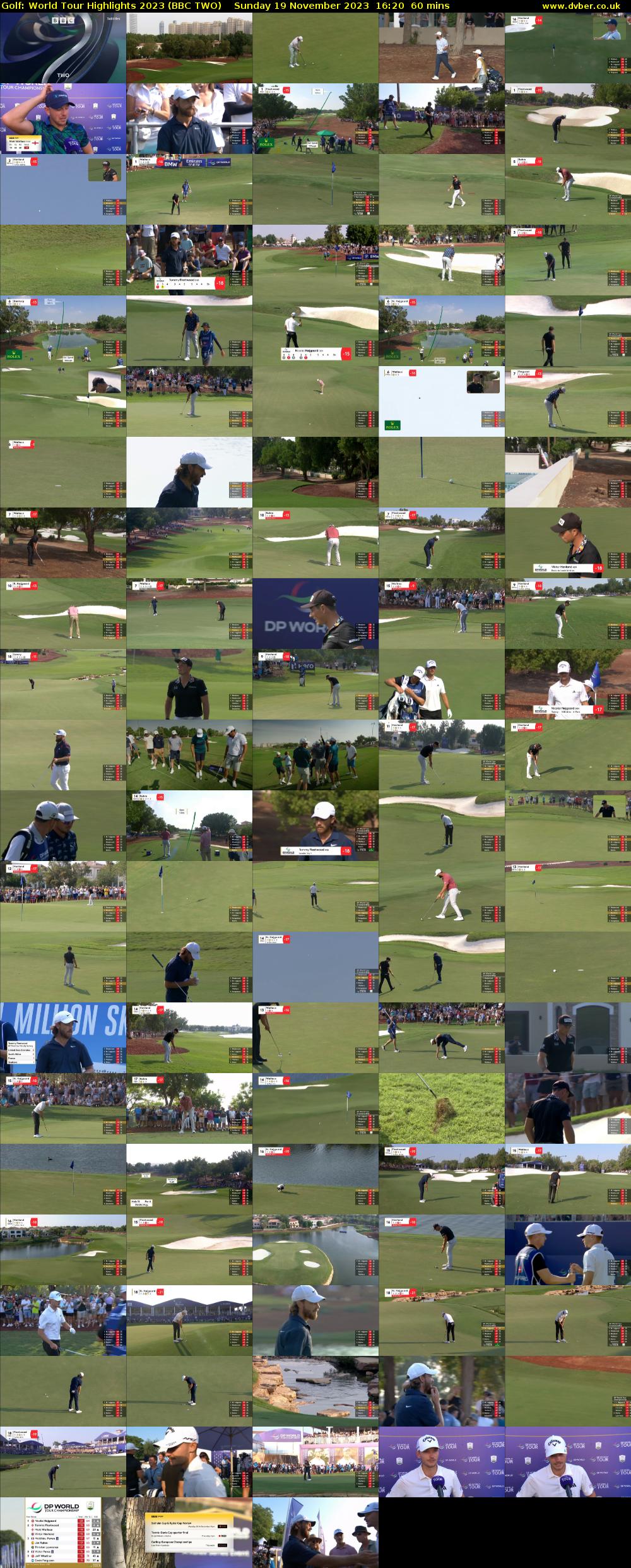 Golf: World Tour Highlights 2023 (BBC TWO) Sunday 19 November 2023 16:20 - 17:20