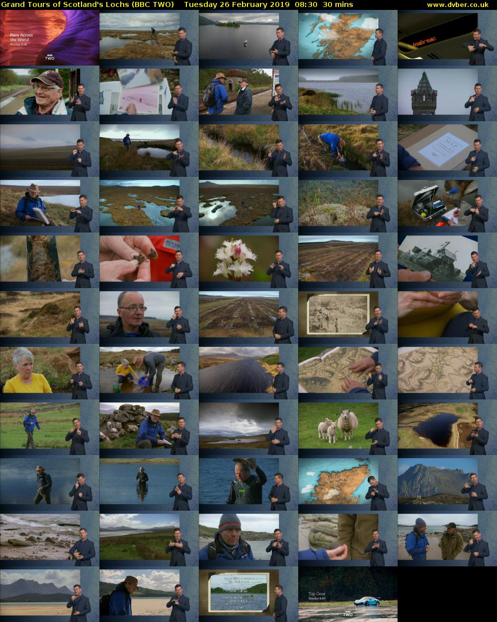 Grand Tours of Scotland's Lochs (BBC TWO) Tuesday 26 February 2019 08:30 - 09:00