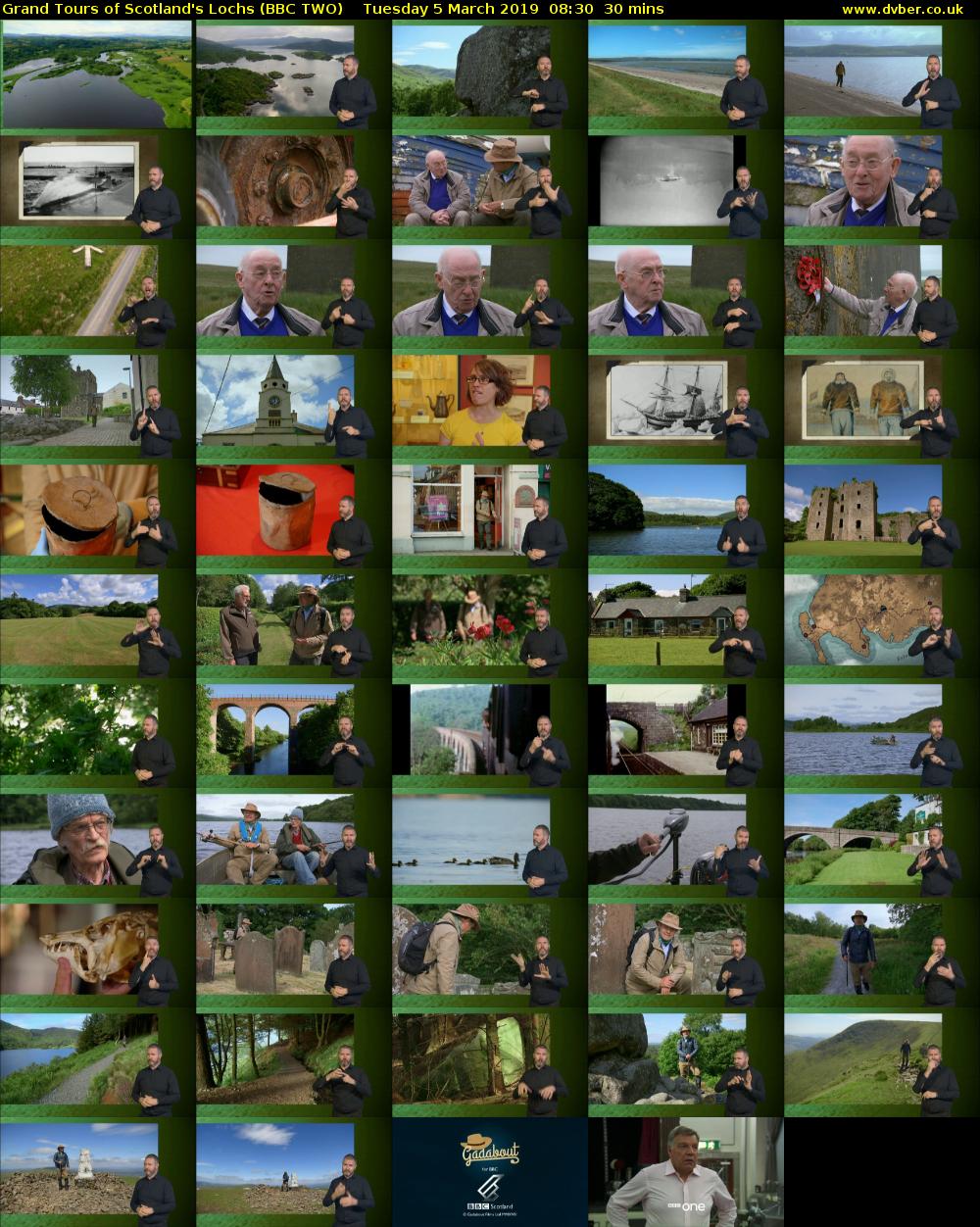 Grand Tours of Scotland's Lochs (BBC TWO) Tuesday 5 March 2019 08:30 - 09:00