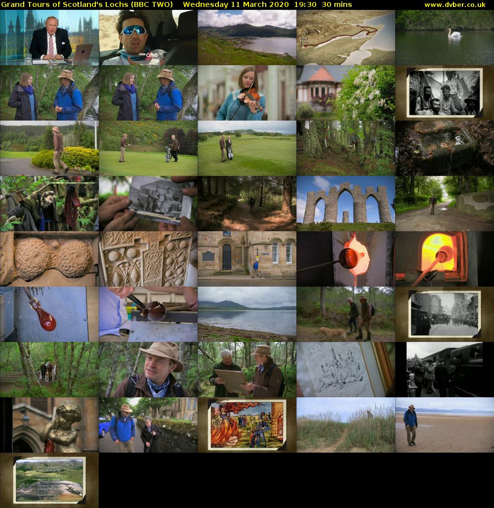 Grand Tours of Scotland's Lochs (BBC TWO) Wednesday 11 March 2020 19:30 - 20:00