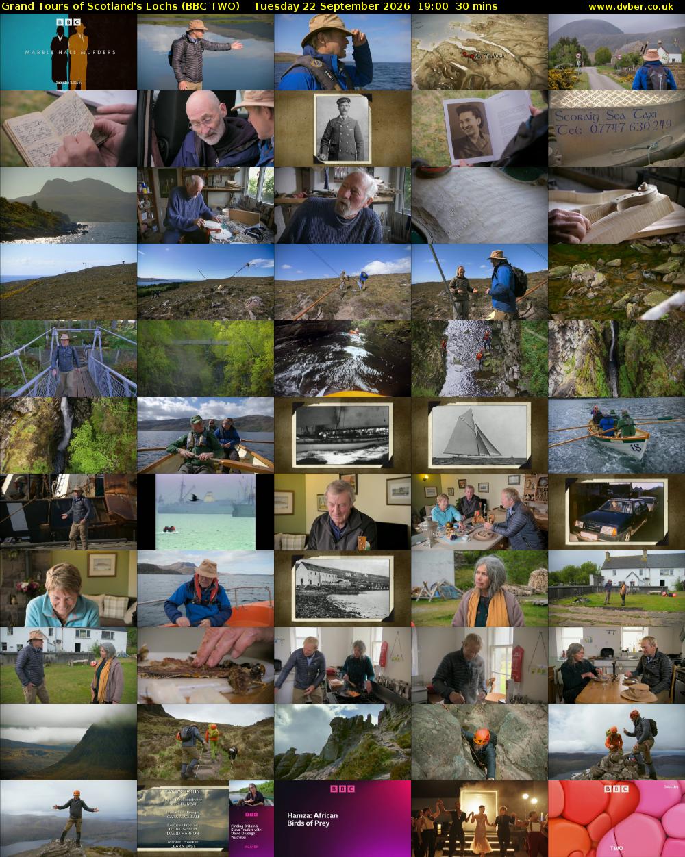 Grand Tours of Scotland's Lochs (BBC TWO) Tuesday 22 September 2026 19:00 - 19:30