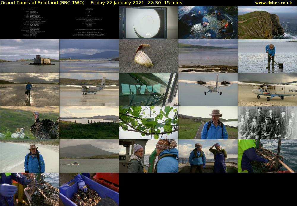 Grand Tours of Scotland (BBC TWO) Friday 22 January 2021 22:30 - 22:45