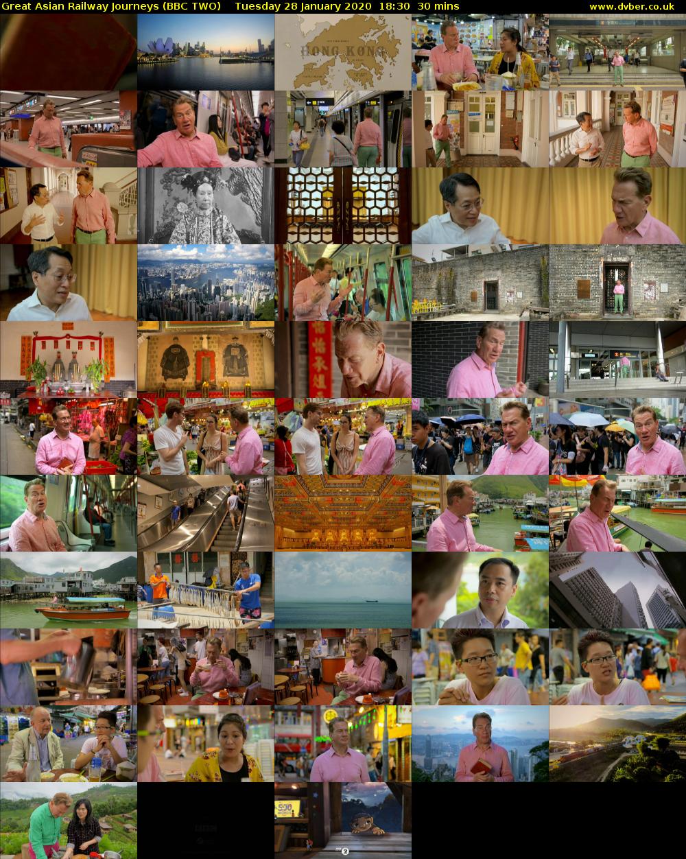 Great Asian Railway Journeys (BBC TWO) Tuesday 28 January 2020 18:30 - 19:00