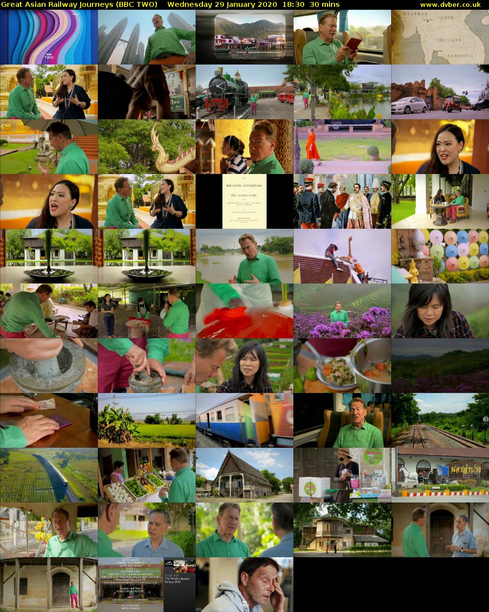 Great Asian Railway Journeys (BBC TWO) Wednesday 29 January 2020 18:30 - 19:00