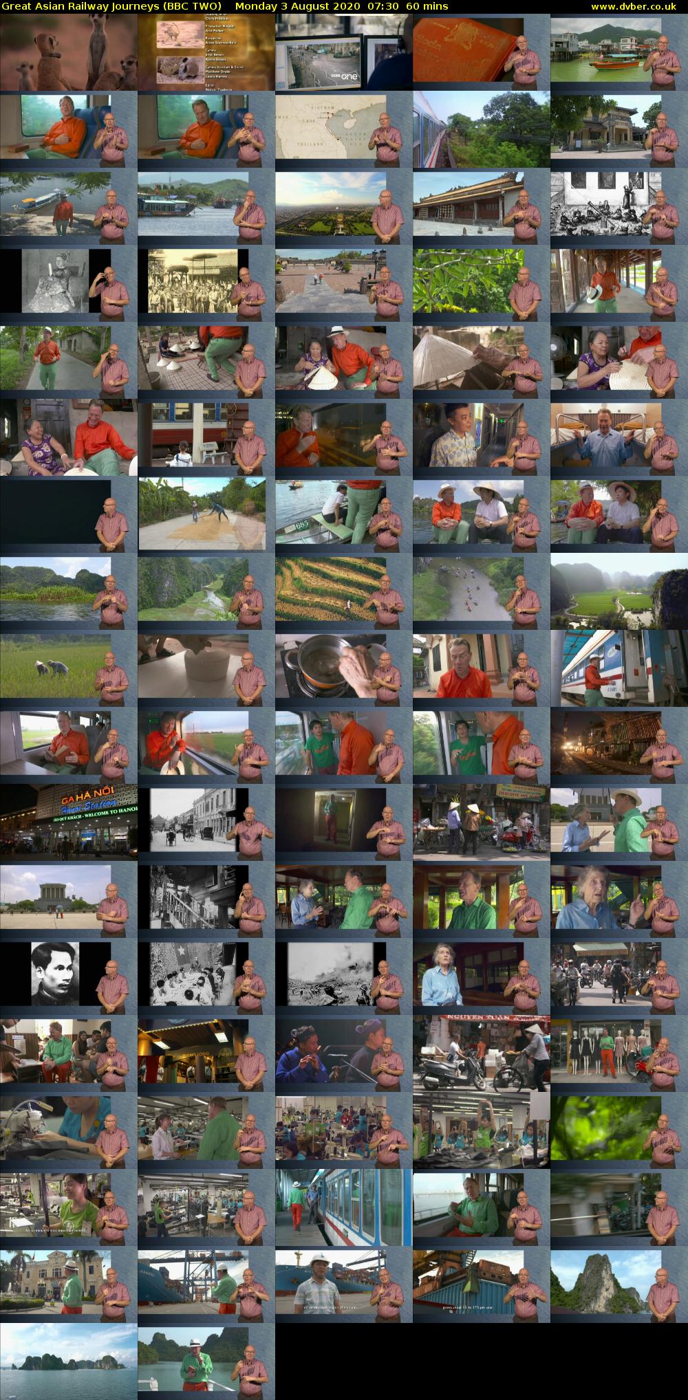 Great Asian Railway Journeys (BBC TWO) Monday 3 August 2020 07:30 - 08:30
