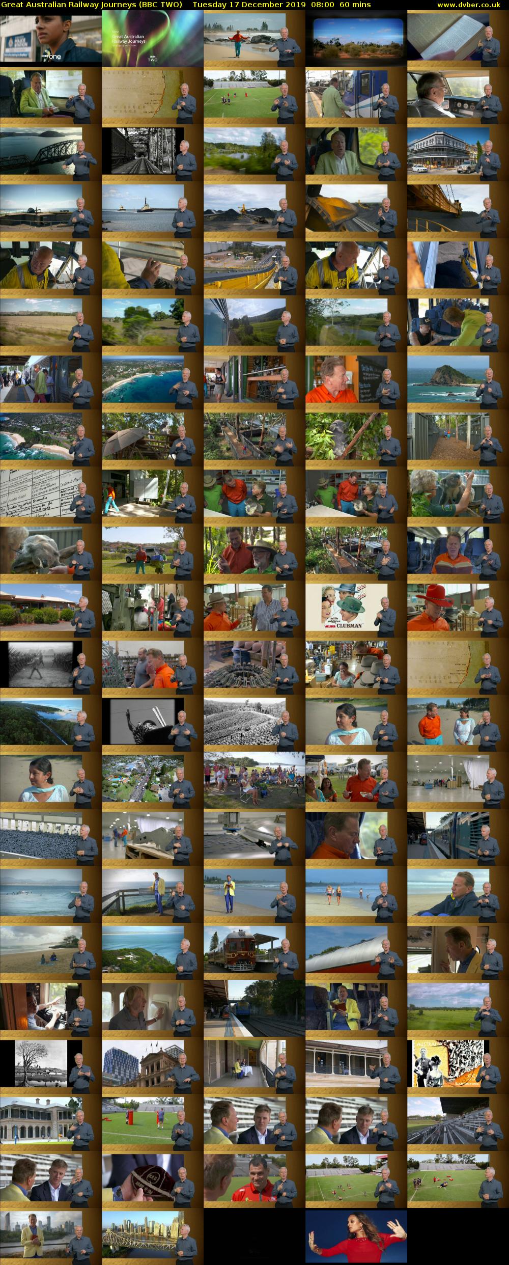 Great Australian Railway Journeys (BBC TWO) Tuesday 17 December 2019 08:00 - 09:00