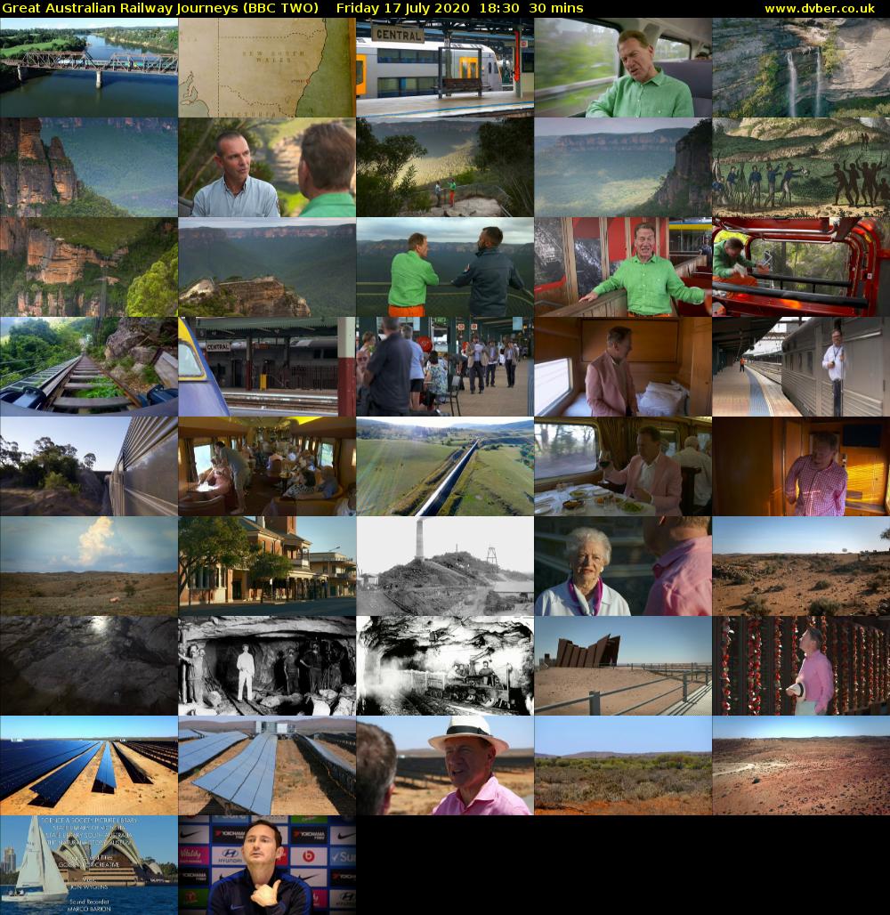 Great Australian Railway Journeys (BBC TWO) Friday 17 July 2020 18:30 - 19:00