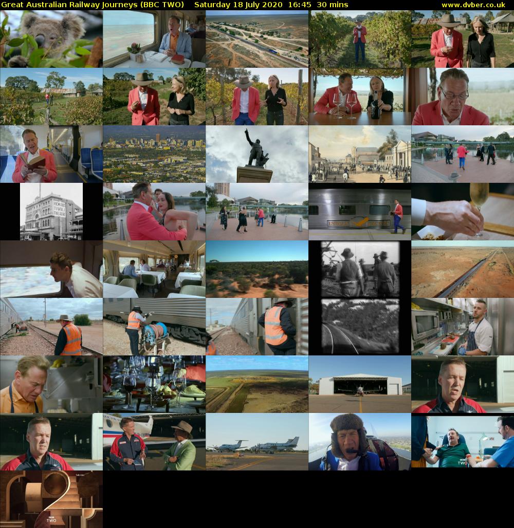 Great Australian Railway Journeys (BBC TWO) Saturday 18 July 2020 16:45 - 17:15