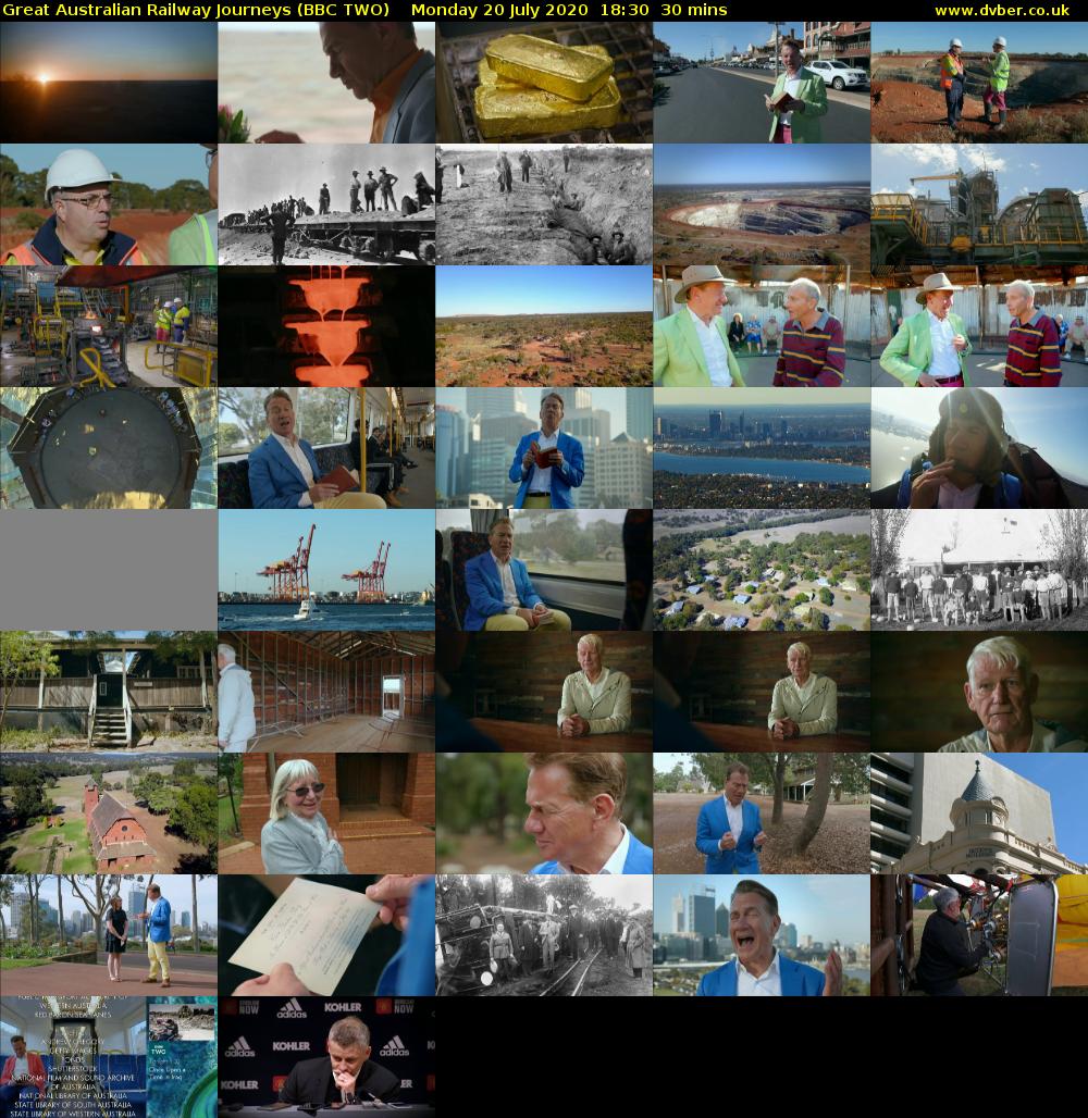 Great Australian Railway Journeys (BBC TWO) Monday 20 July 2020 18:30 - 19:00