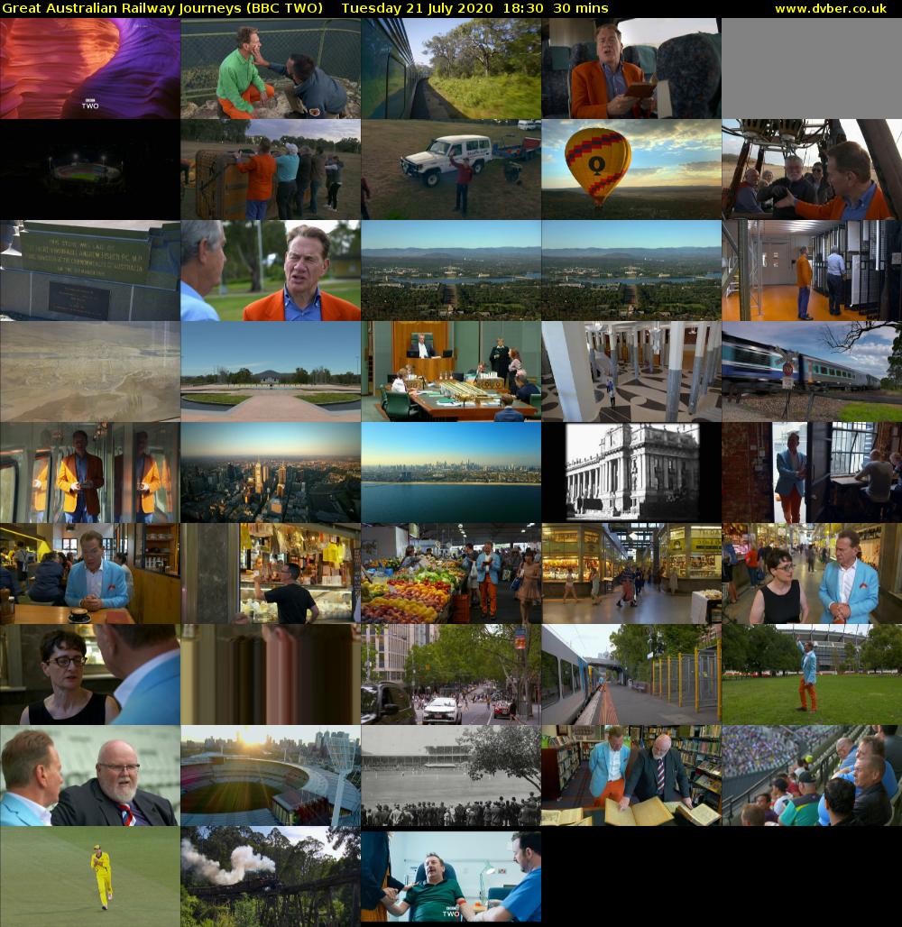 Great Australian Railway Journeys (BBC TWO) Tuesday 21 July 2020 18:30 - 19:00