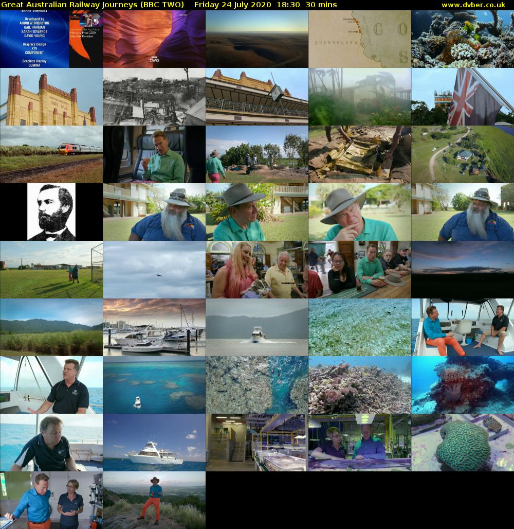 Great Australian Railway Journeys (BBC TWO) Friday 24 July 2020 18:30 - 19:00