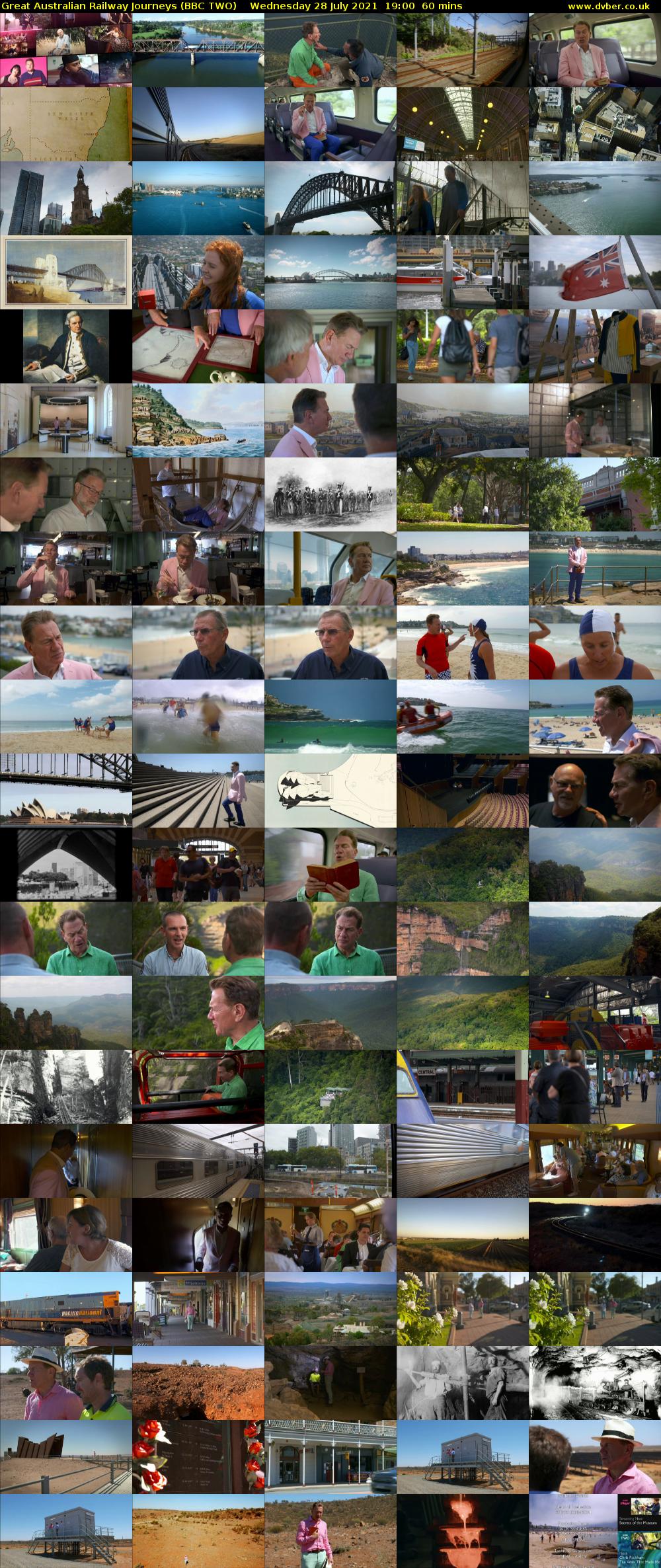 Great Australian Railway Journeys (BBC TWO) Wednesday 28 July 2021 19:00 - 20:00