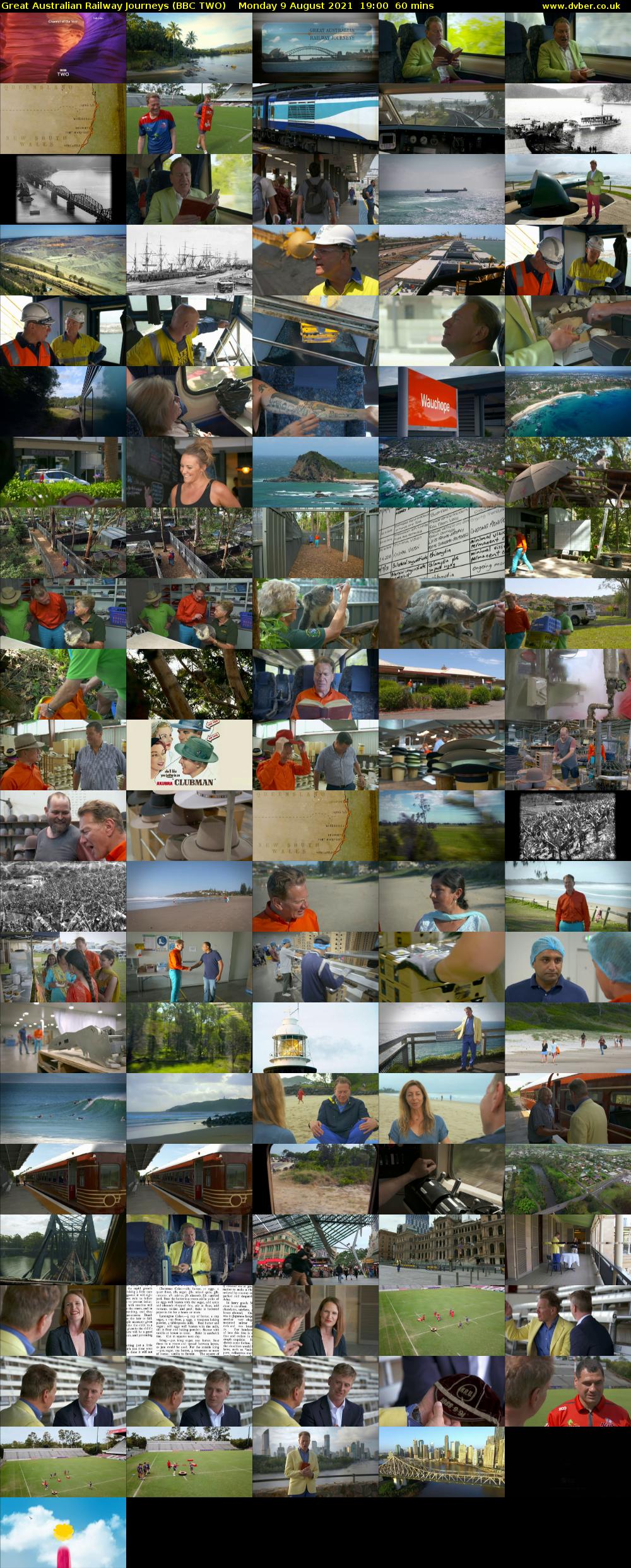Great Australian Railway Journeys (BBC TWO) Monday 9 August 2021 19:00 - 20:00
