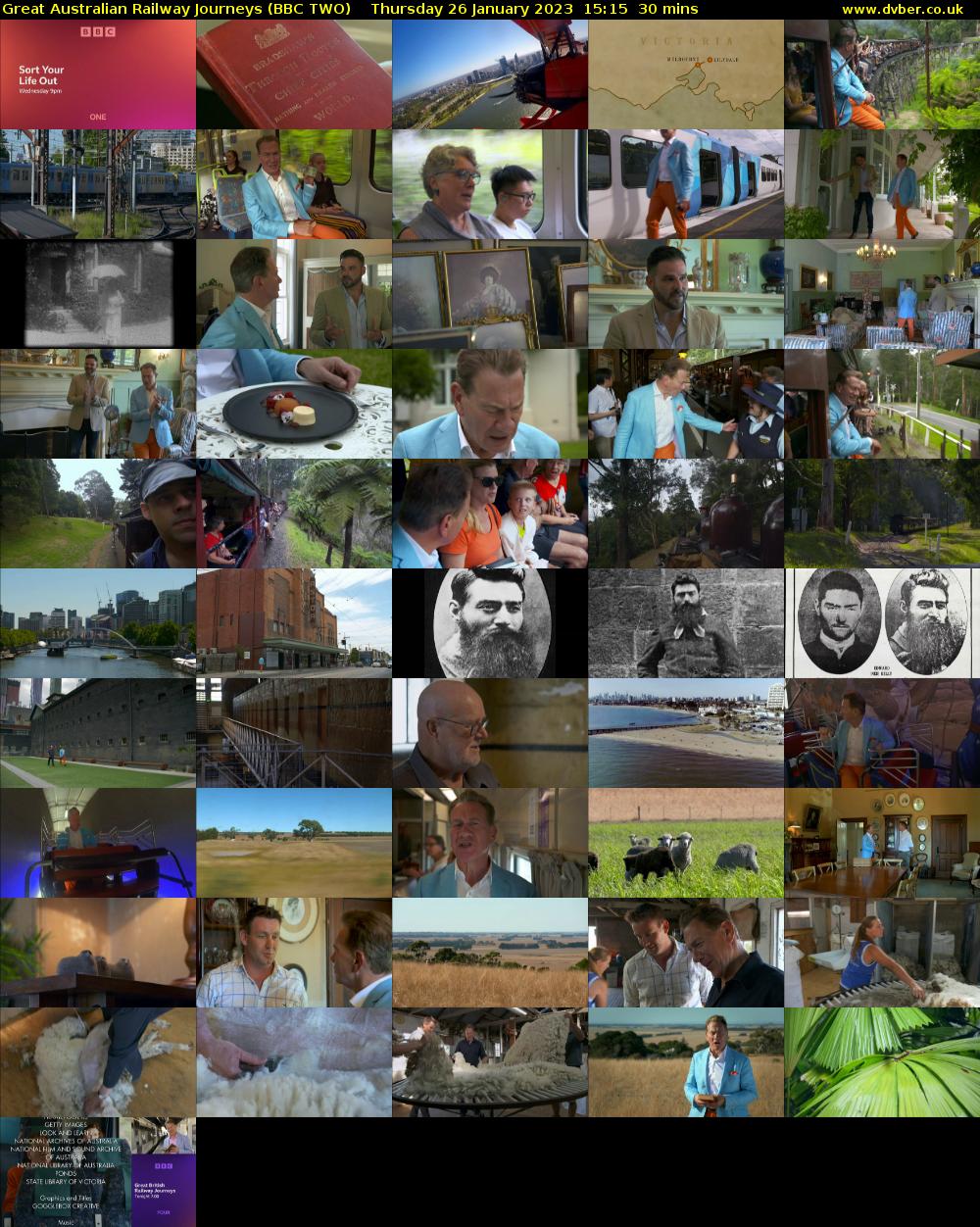 Great Australian Railway Journeys (BBC TWO) Thursday 26 January 2023 15:15 - 15:45
