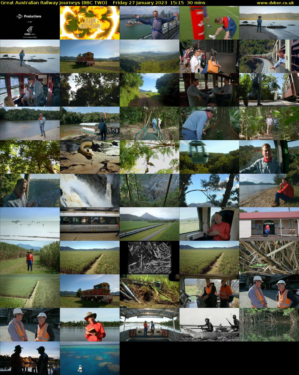 Great Australian Railway Journeys (BBC TWO) Friday 27 January 2023 15:15 - 15:45