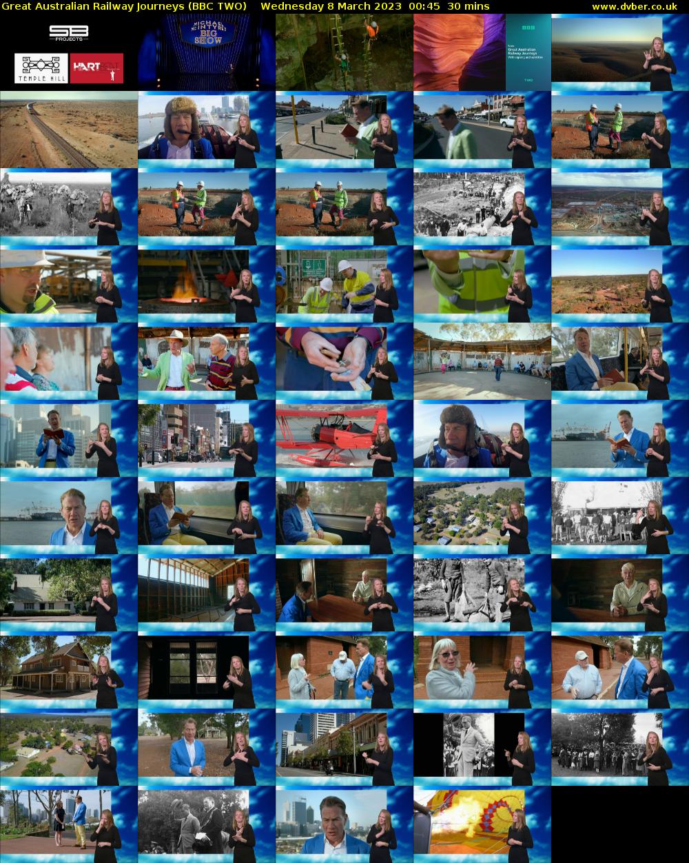 Great Australian Railway Journeys (BBC TWO) Wednesday 8 March 2023 00:45 - 01:15