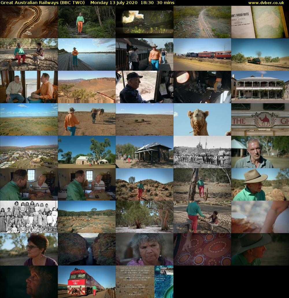 Great Australian Railways (BBC TWO) Monday 13 July 2020 18:30 - 19:00