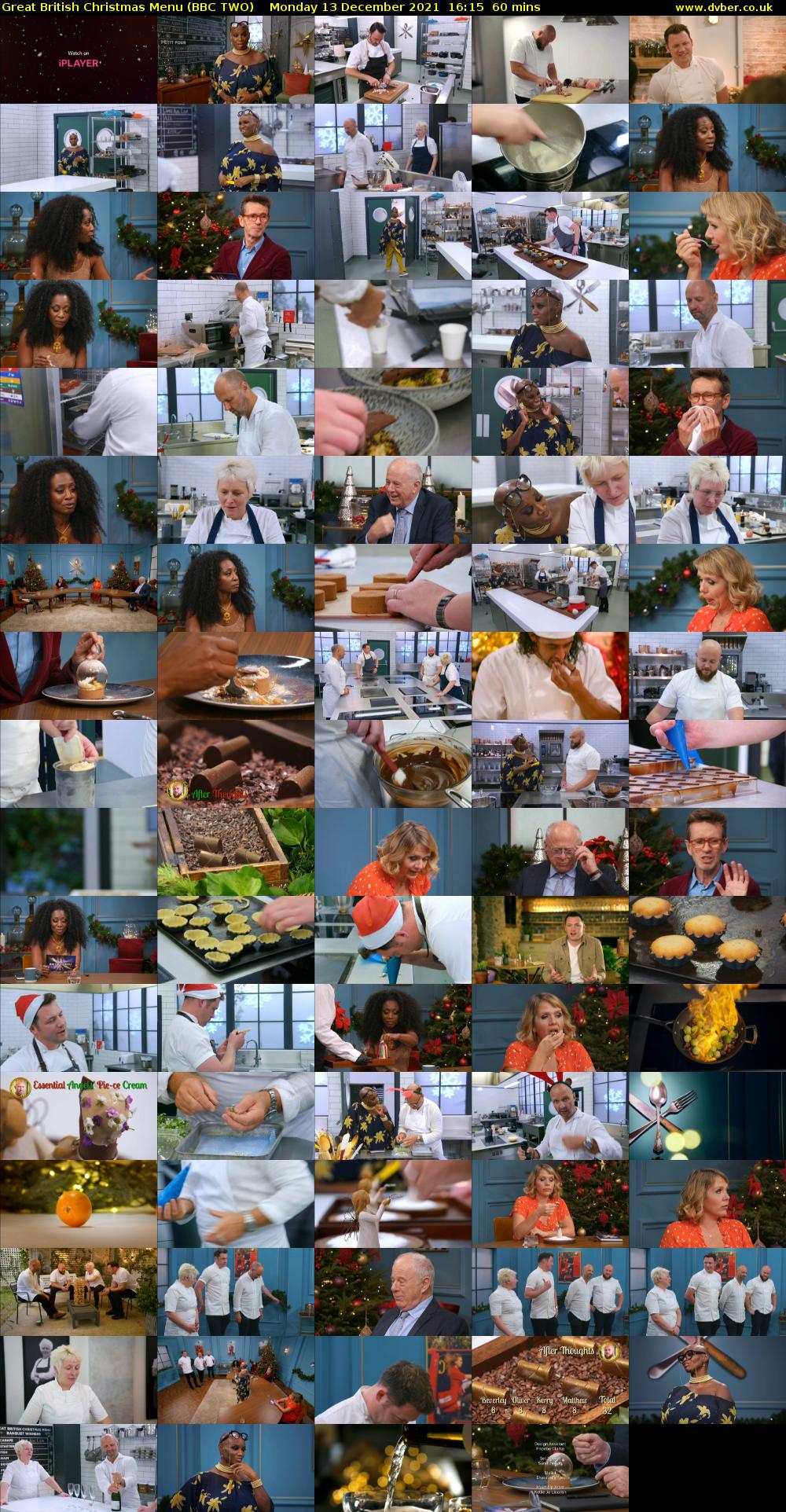 Great British Christmas Menu (BBC TWO) Monday 13 December 2021 16:15 - 17:15