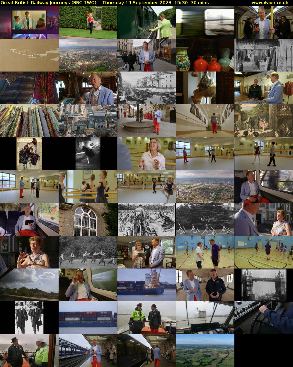 Great British Railway Journeys (BBC TWO) Thursday 14 September 2023 15:30 - 16:00