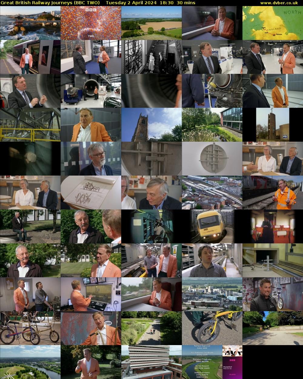 Great British Railway Journeys (BBC TWO) Tuesday 2 April 2024 18:30 - 19:00