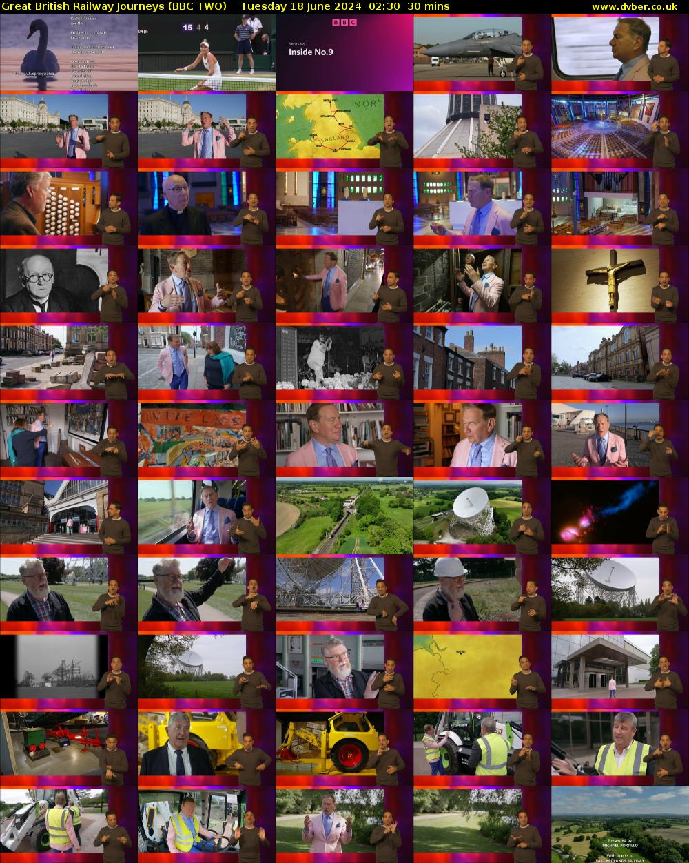 Great British Railway Journeys (BBC TWO) Tuesday 18 June 2024 02:30 - 03:00
