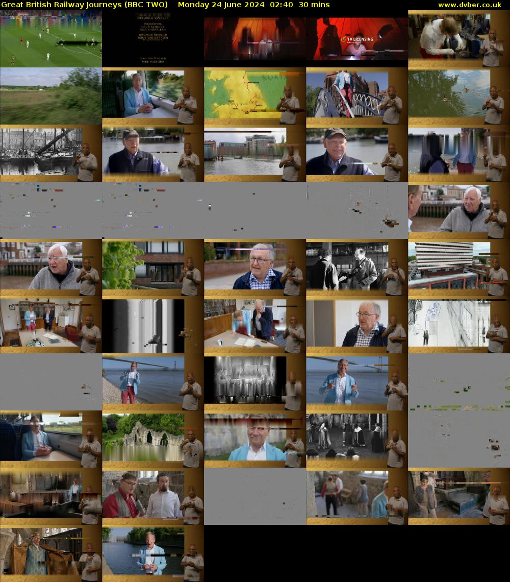 Great British Railway Journeys (BBC TWO) Monday 24 June 2024 02:40 - 03:10