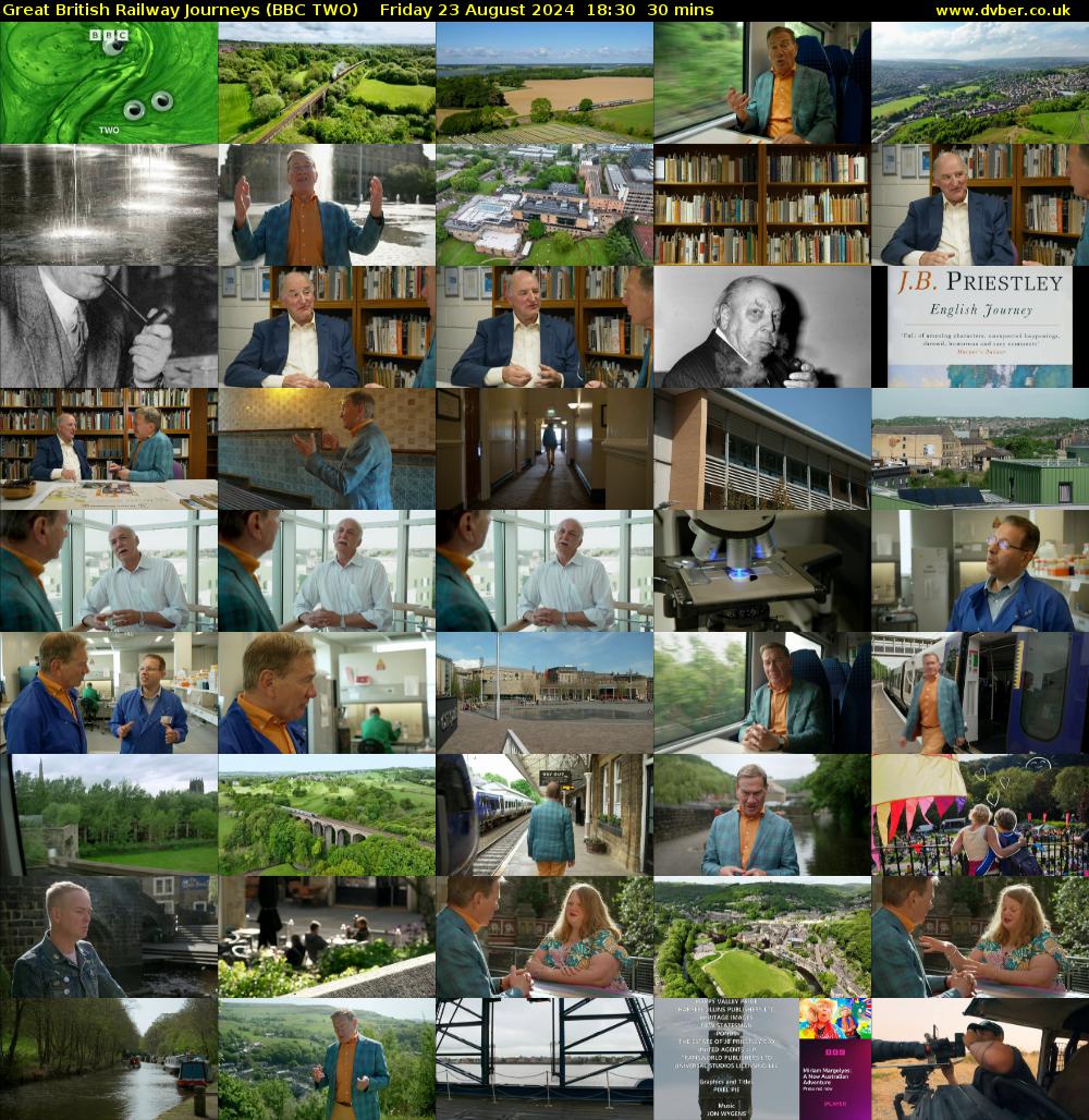 Great British Railway Journeys (BBC TWO) Friday 23 August 2024 18:30 - 19:00