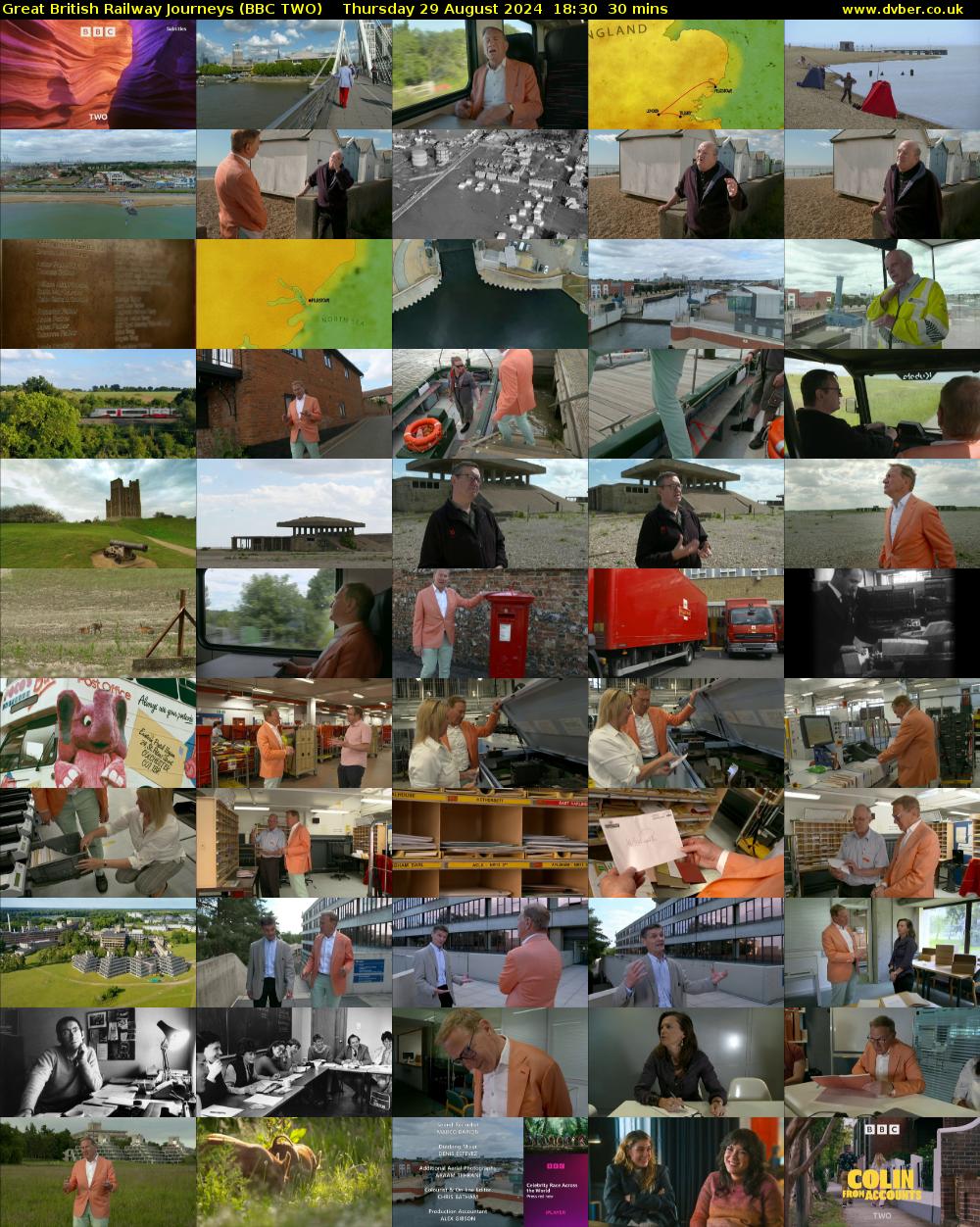 Great British Railway Journeys (BBC TWO) Thursday 29 August 2024 18:30 - 19:00