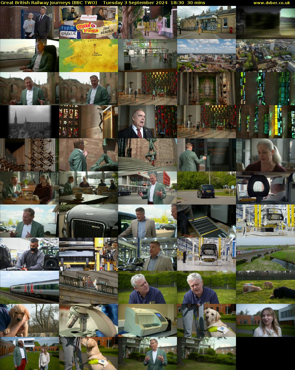 Great British Railway Journeys (BBC TWO) Tuesday 3 September 2024 18:30 - 19:00