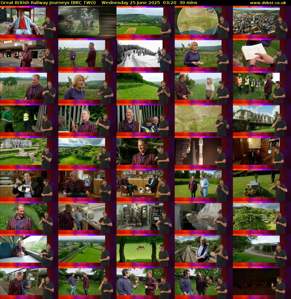Great British Railway Journeys (BBC TWO) Wednesday 25 June 2025 03:20 - 03:50