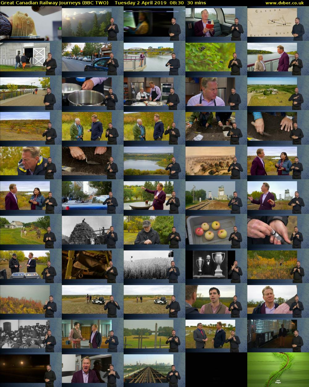 Great Canadian Railway Journeys (BBC TWO) Tuesday 2 April 2019 08:30 - 09:00