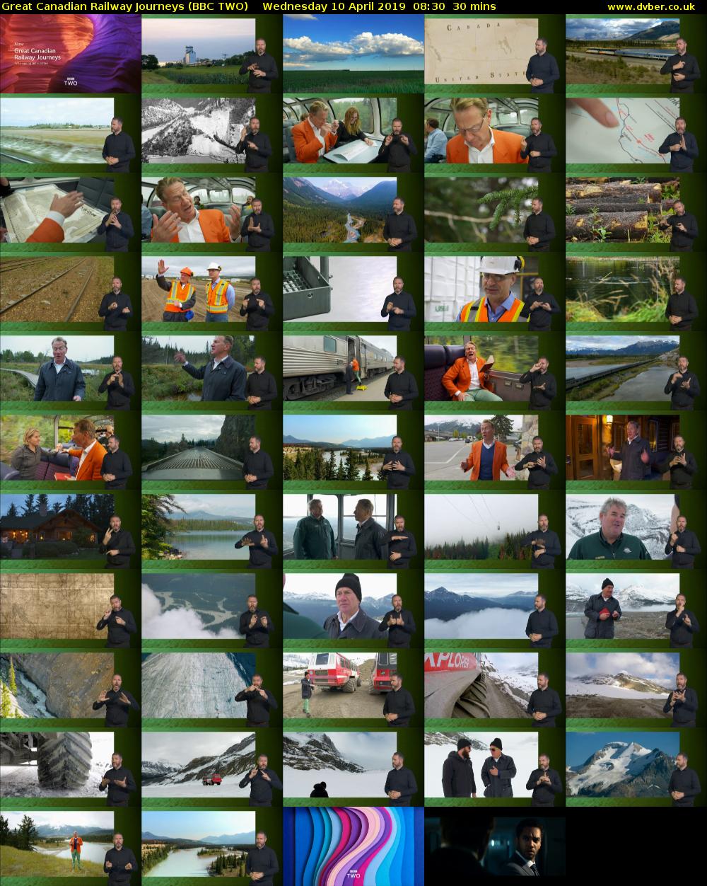 Great Canadian Railway Journeys (BBC TWO) Wednesday 10 April 2019 08:30 - 09:00