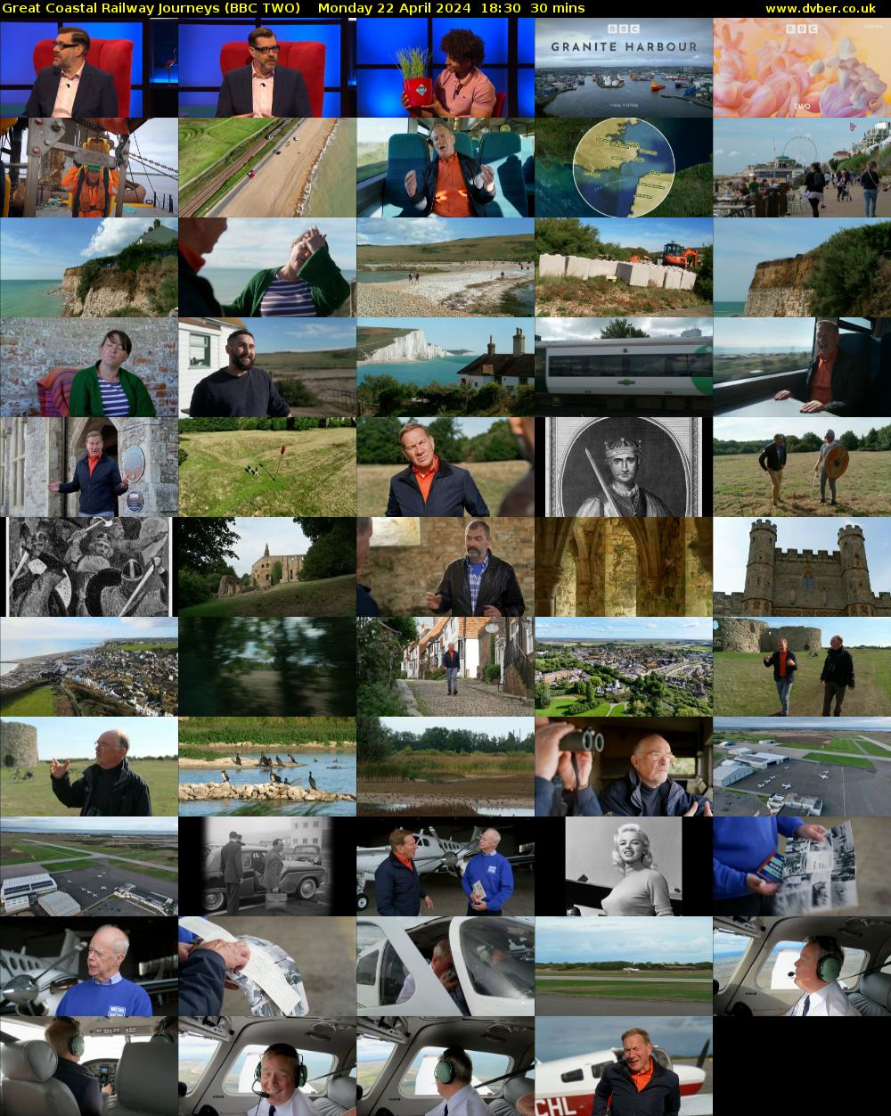 Great Coastal Railway Journeys (BBC TWO) Monday 22 April 2024 18:30 - 19:00