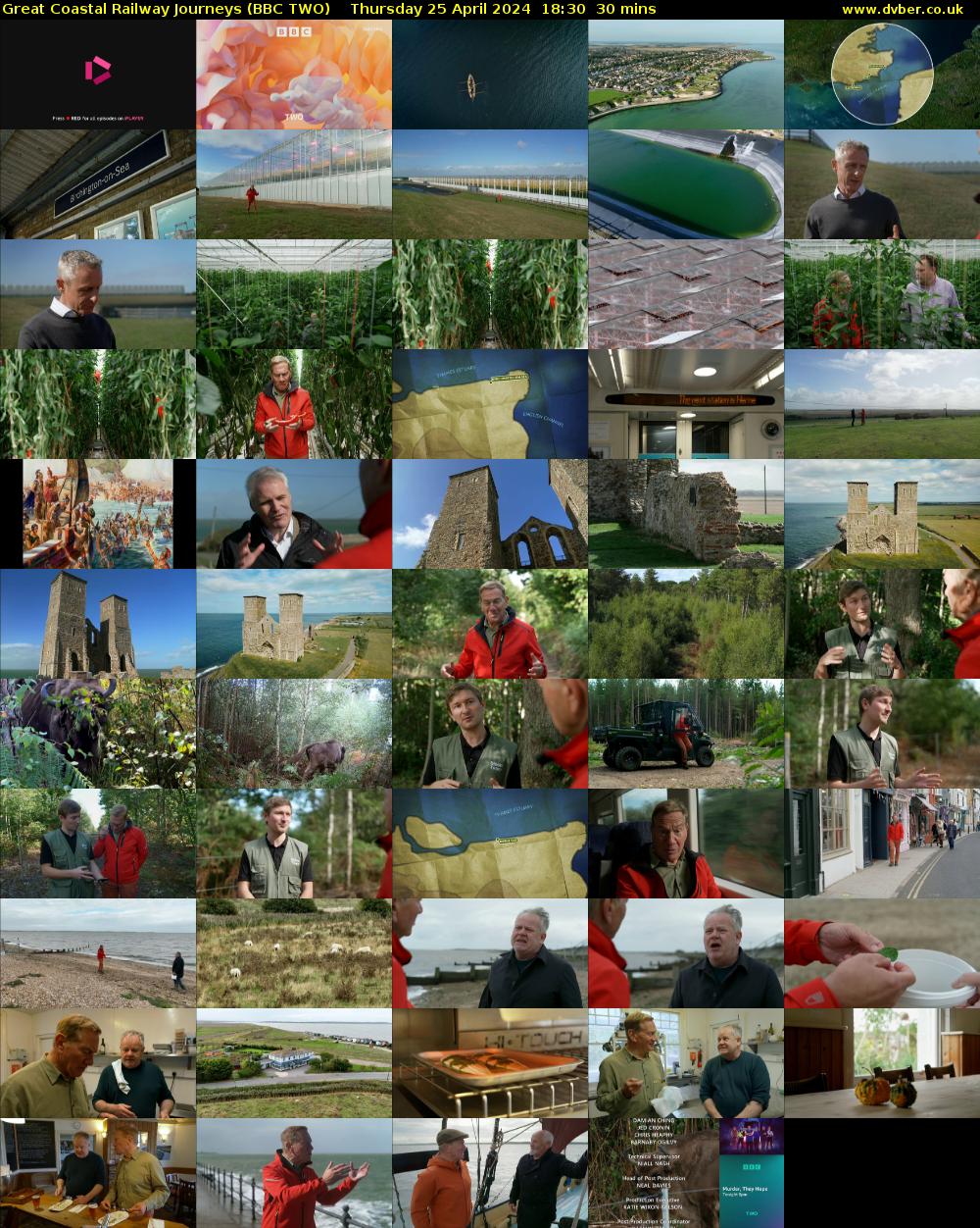 Great Coastal Railway Journeys (BBC TWO) Thursday 25 April 2024 18:30 - 19:00