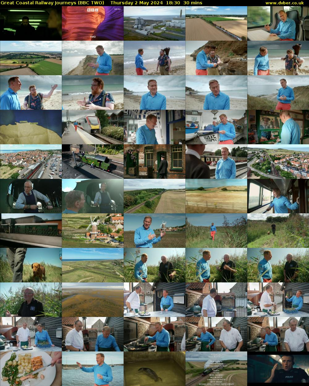 Great Coastal Railway Journeys (BBC TWO) Thursday 2 May 2024 18:30 - 19:00
