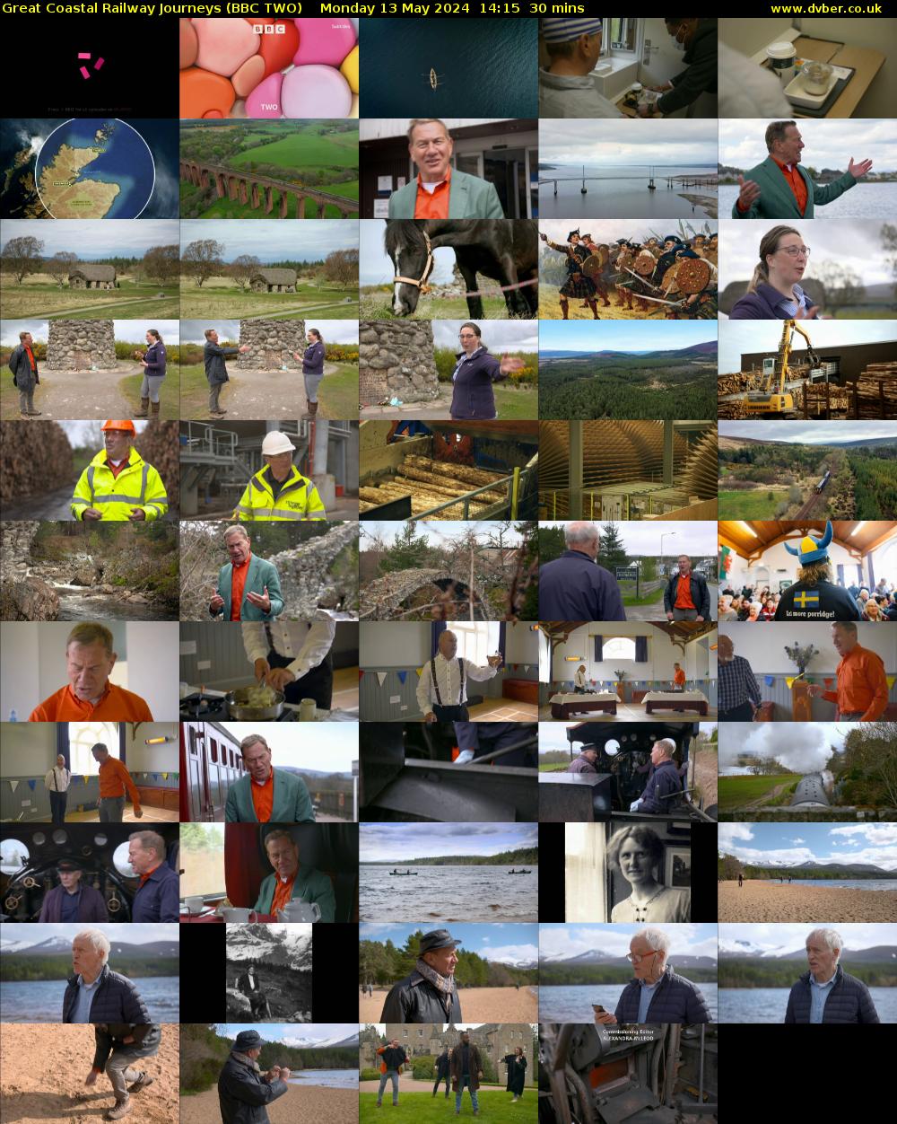 Great Coastal Railway Journeys (BBC TWO) Monday 13 May 2024 14:15 - 14:45