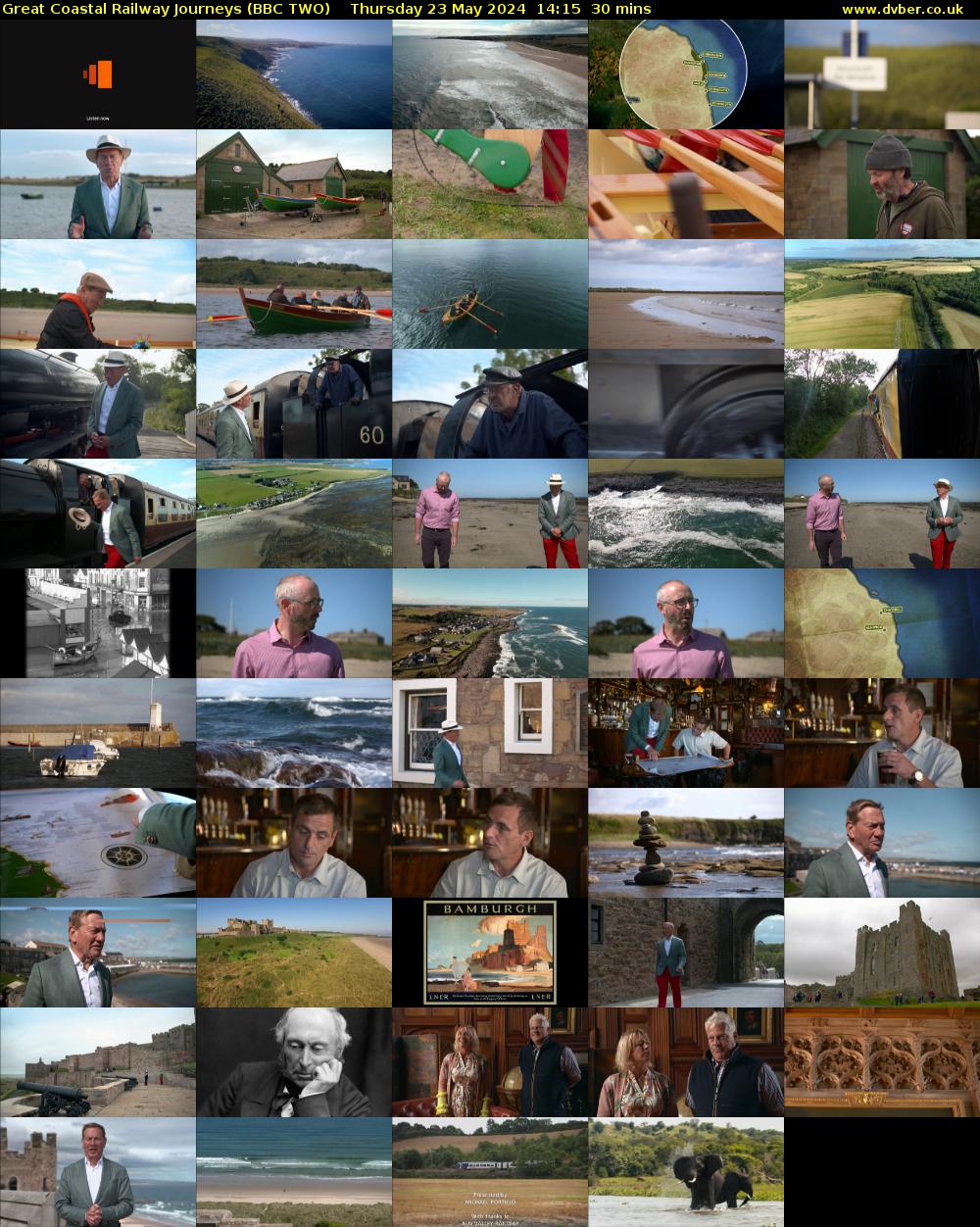 Great Coastal Railway Journeys (BBC TWO) Thursday 23 May 2024 14:15 - 14:45