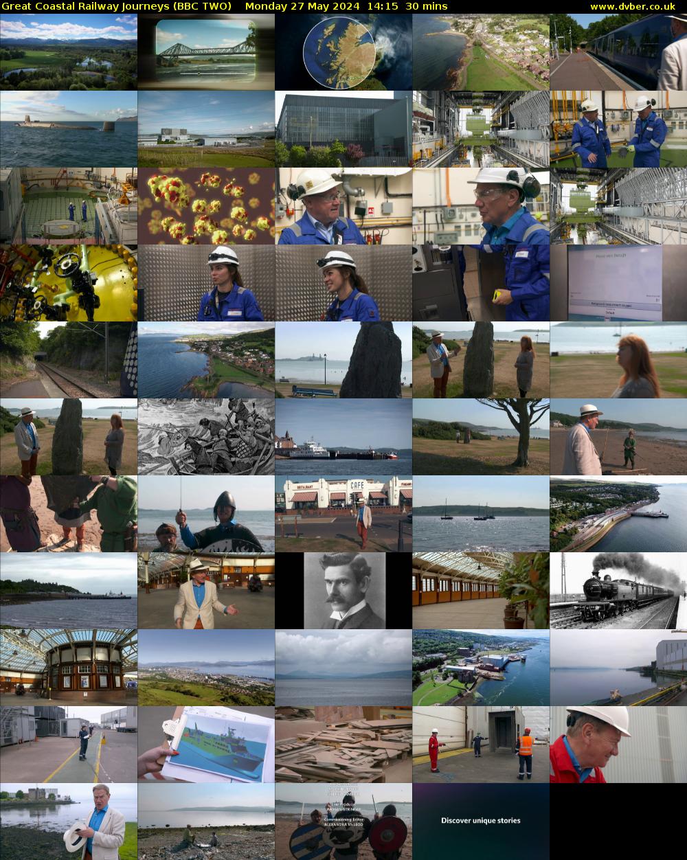 Great Coastal Railway Journeys (BBC TWO) Monday 27 May 2024 14:15 - 14:45