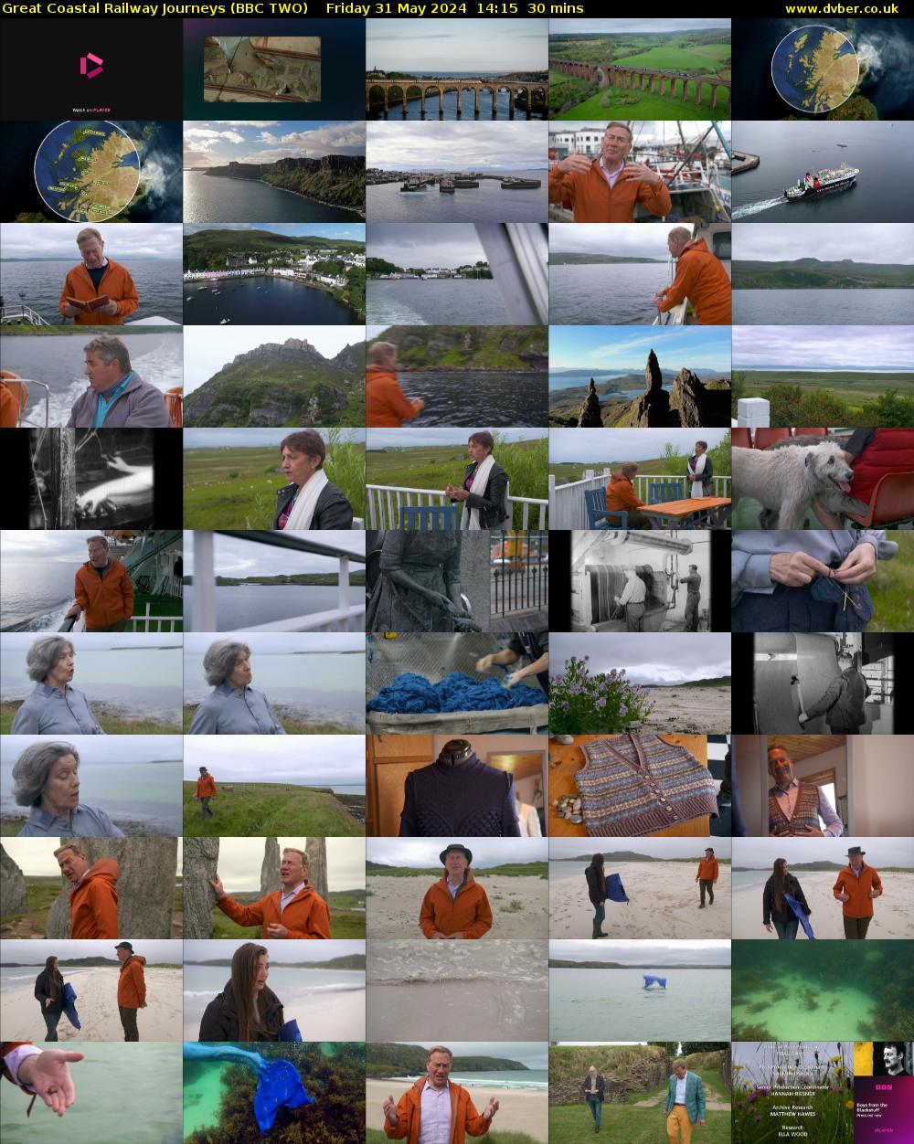 Great Coastal Railway Journeys (BBC TWO) Friday 31 May 2024 14:15 - 14:45