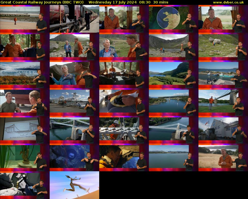 Great Coastal Railway Journeys (BBC TWO) Wednesday 17 July 2024 08:30 - 09:00