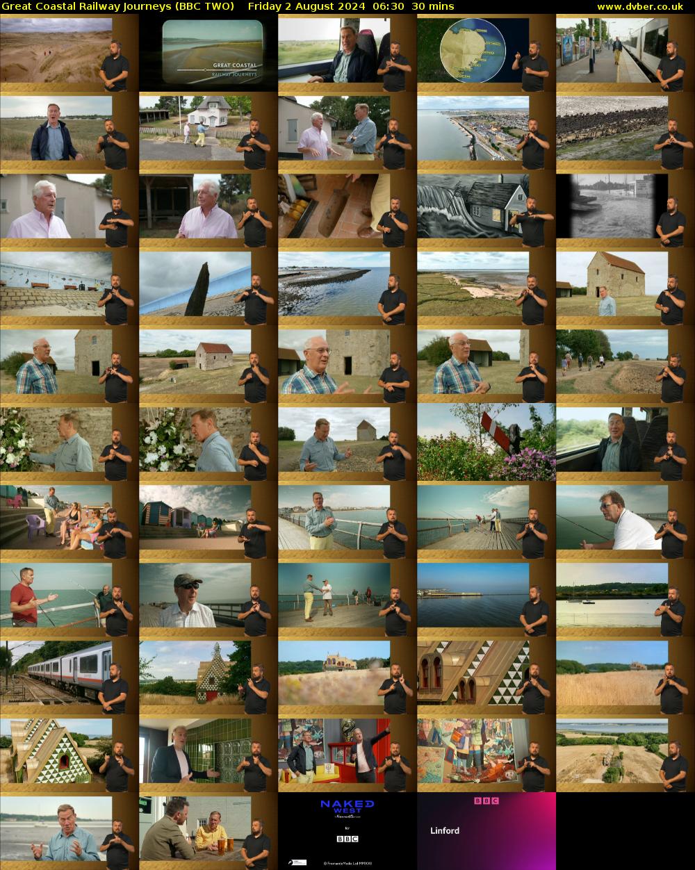 Great Coastal Railway Journeys (BBC TWO) Friday 2 August 2024 06:30 - 07:00