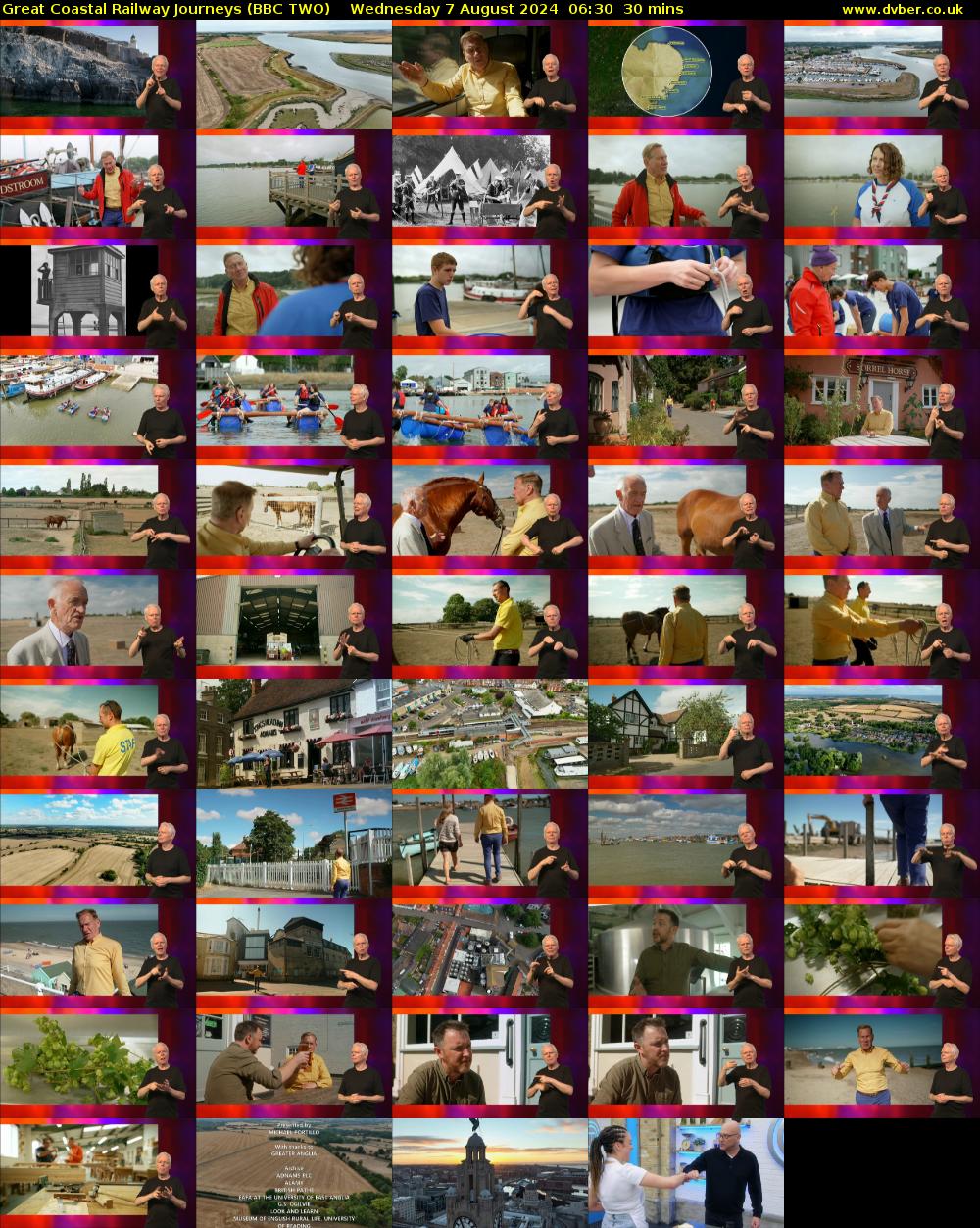 Great Coastal Railway Journeys (BBC TWO) Wednesday 7 August 2024 06:30 - 07:00