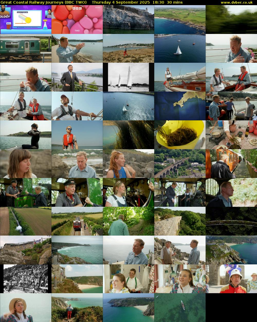Great Coastal Railway Journeys (BBC TWO) Thursday 4 September 2025 18:30 - 19:00