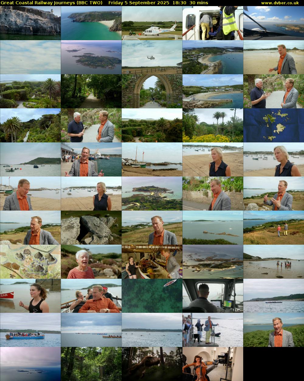 Great Coastal Railway Journeys (BBC TWO) Friday 5 September 2025 18:30 - 19:00