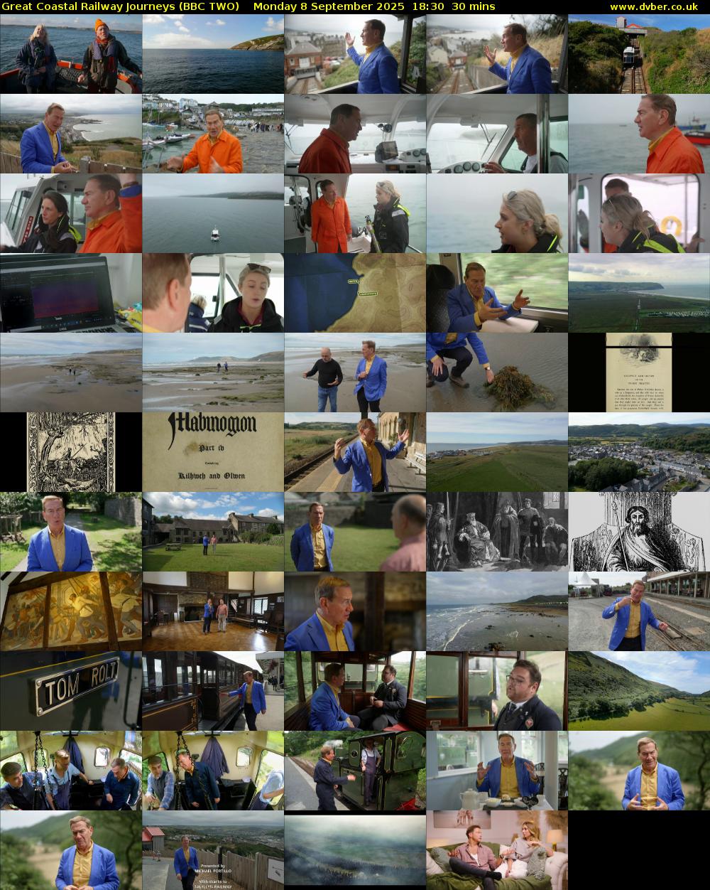 Great Coastal Railway Journeys (BBC TWO) Monday 8 September 2025 18:30 - 19:00