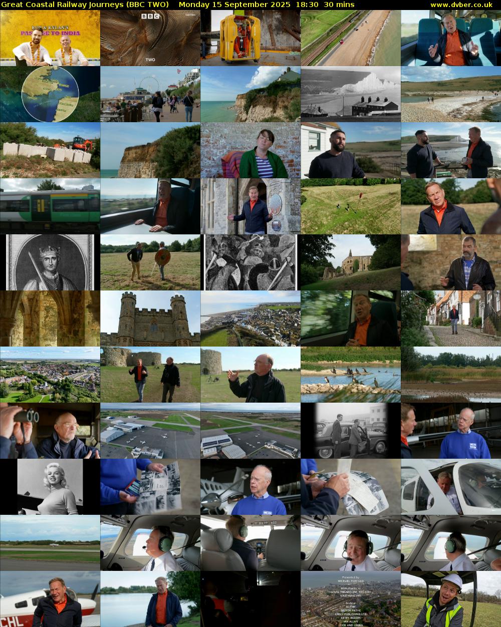 Great Coastal Railway Journeys (BBC TWO) Monday 15 September 2025 18:30 - 19:00