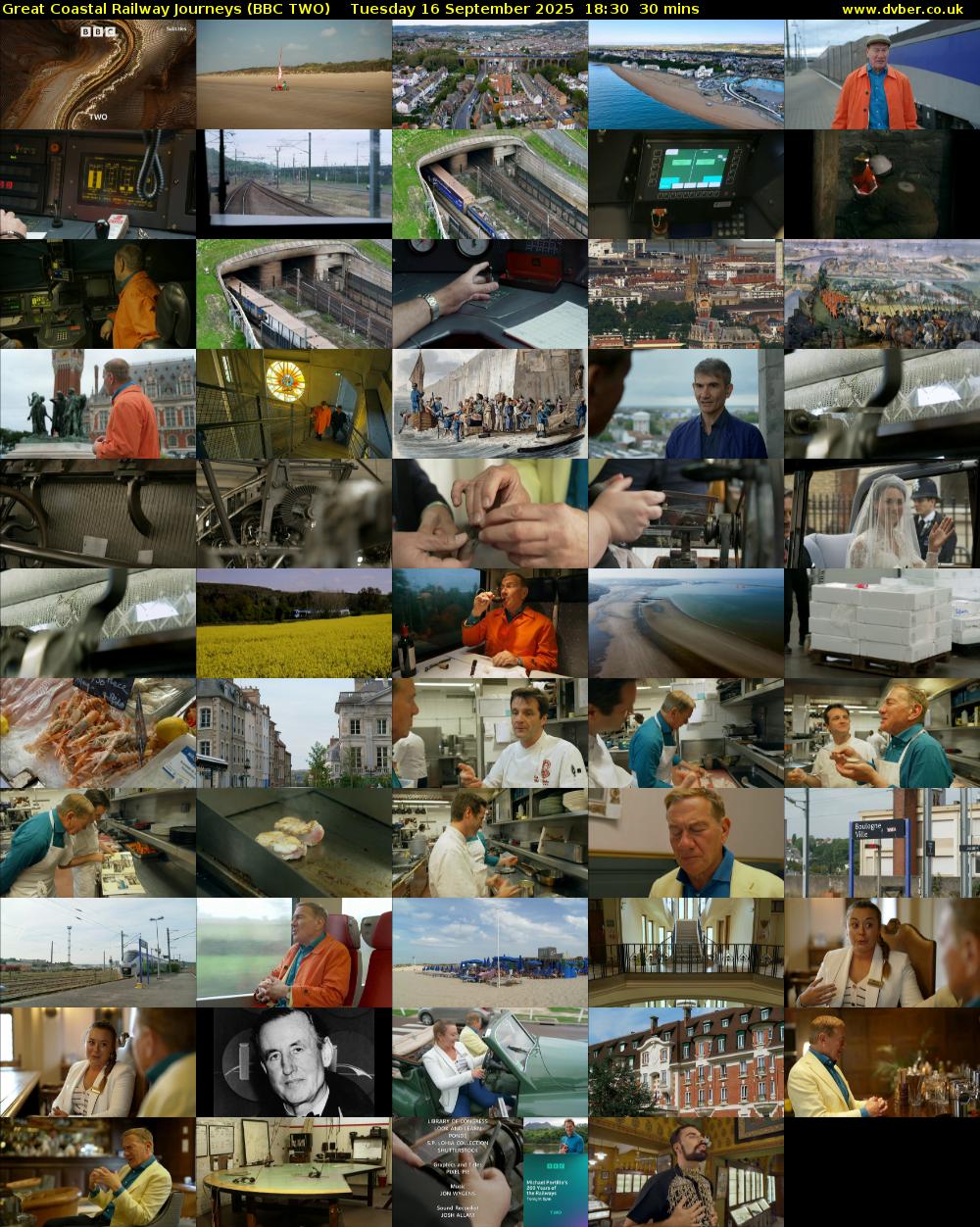 Great Coastal Railway Journeys (BBC TWO) Tuesday 16 September 2025 18:30 - 19:00