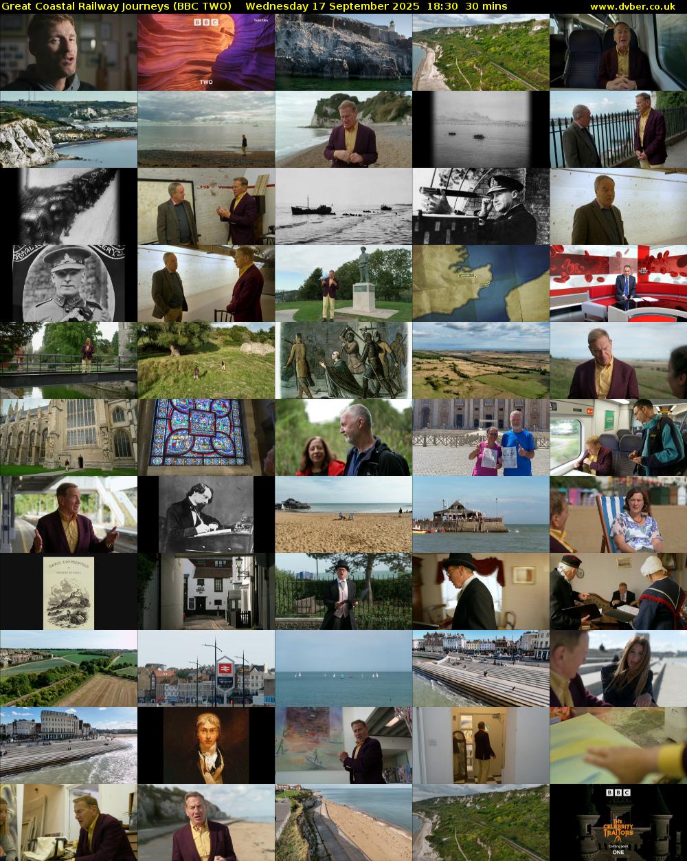 Great Coastal Railway Journeys (BBC TWO) Wednesday 17 September 2025 18:30 - 19:00