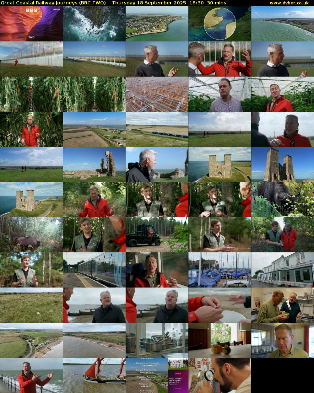 Great Coastal Railway Journeys (BBC TWO) Thursday 18 September 2025 18:30 - 19:00