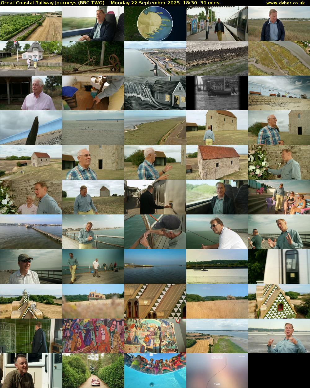 Great Coastal Railway Journeys (BBC TWO) Monday 22 September 2025 18:30 - 19:00